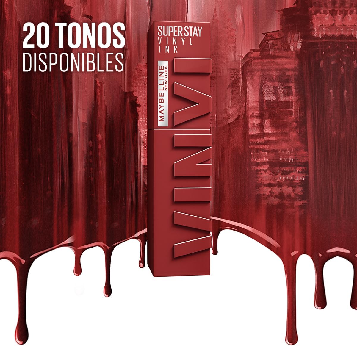 Maybelline Labial líquido brillante Superstay Vinyl Ink Tono Punchy, 4.2ml - Dura hasta por 16H, brillo instantáneo sin grumos, sin transferencias