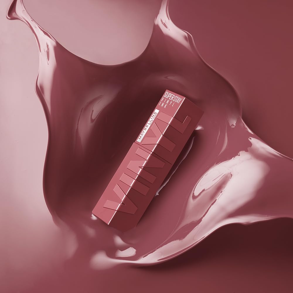 Maybelline Labial líquido brillante Superstay Vinyl Ink Tono Punchy, 4.2ml - Dura hasta por 16H, brillo instantáneo sin grumos, sin transferencias