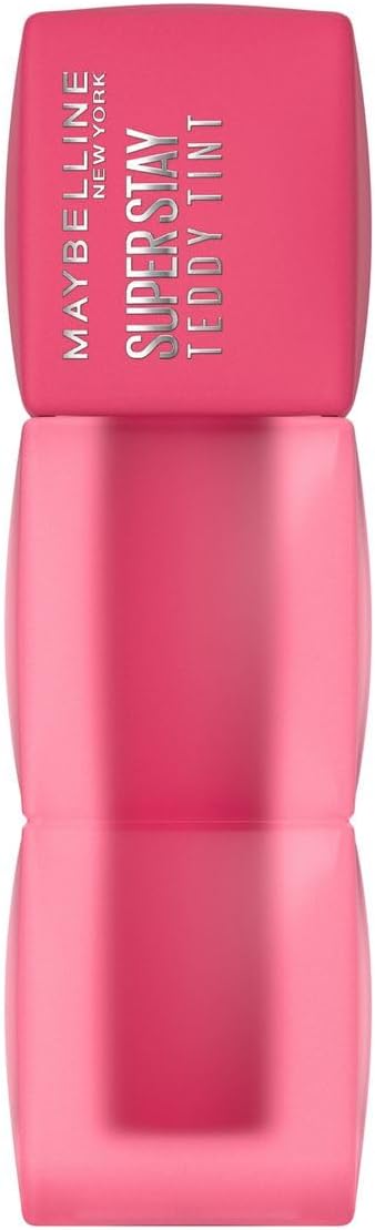 Maybeline Tinta para labios Super Stay Teddy Tint Tono Pinky Promise, 4.2ml - Tinta multiusos de larga duración, efecto mate difuminado hasta por 12H, textura suave a los labios, sin transferencias