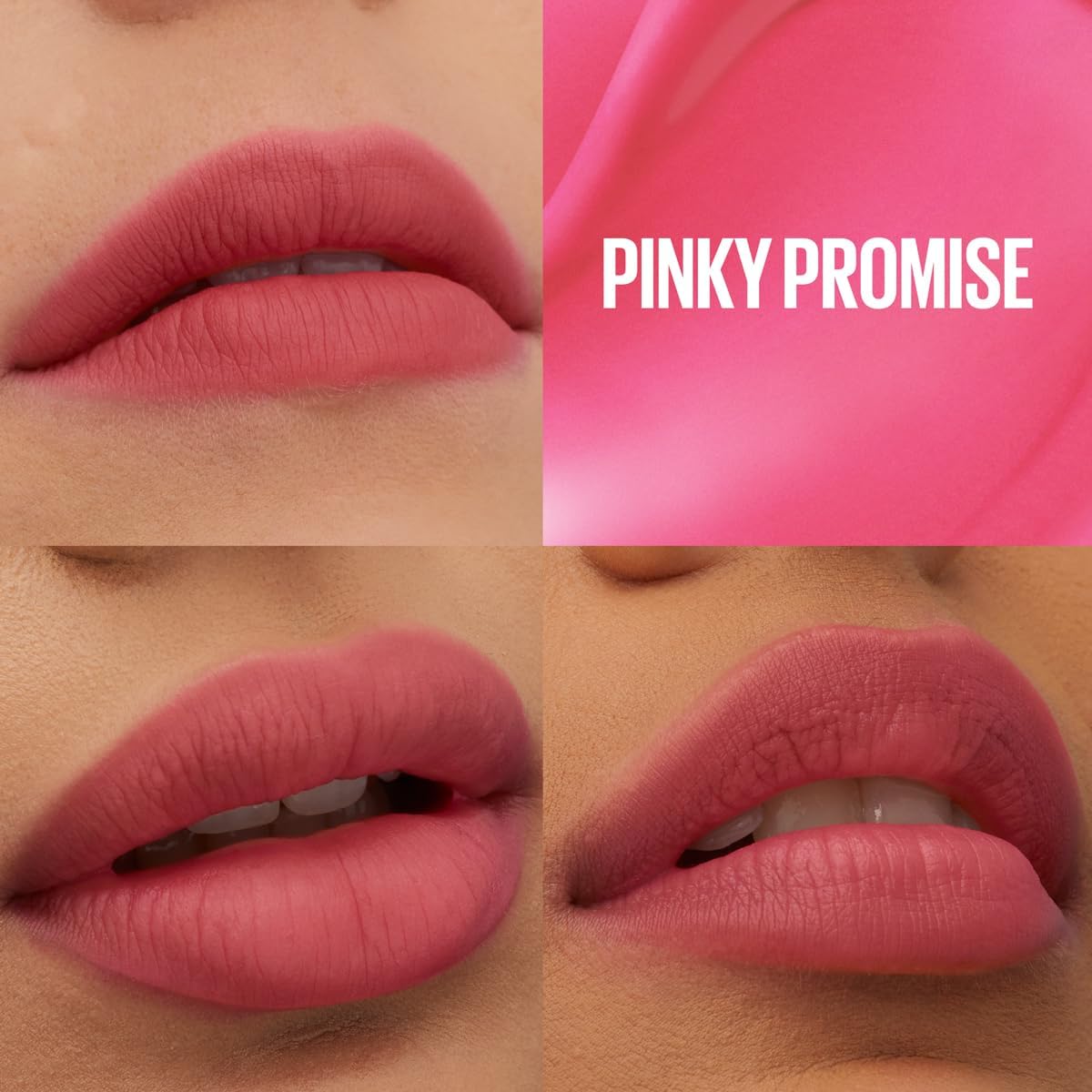 Maybeline Tinta para labios Super Stay Teddy Tint Tono Pinky Promise, 4.2ml - Tinta multiusos de larga duración, efecto mate difuminado hasta por 12H, textura suave a los labios, sin transferencias