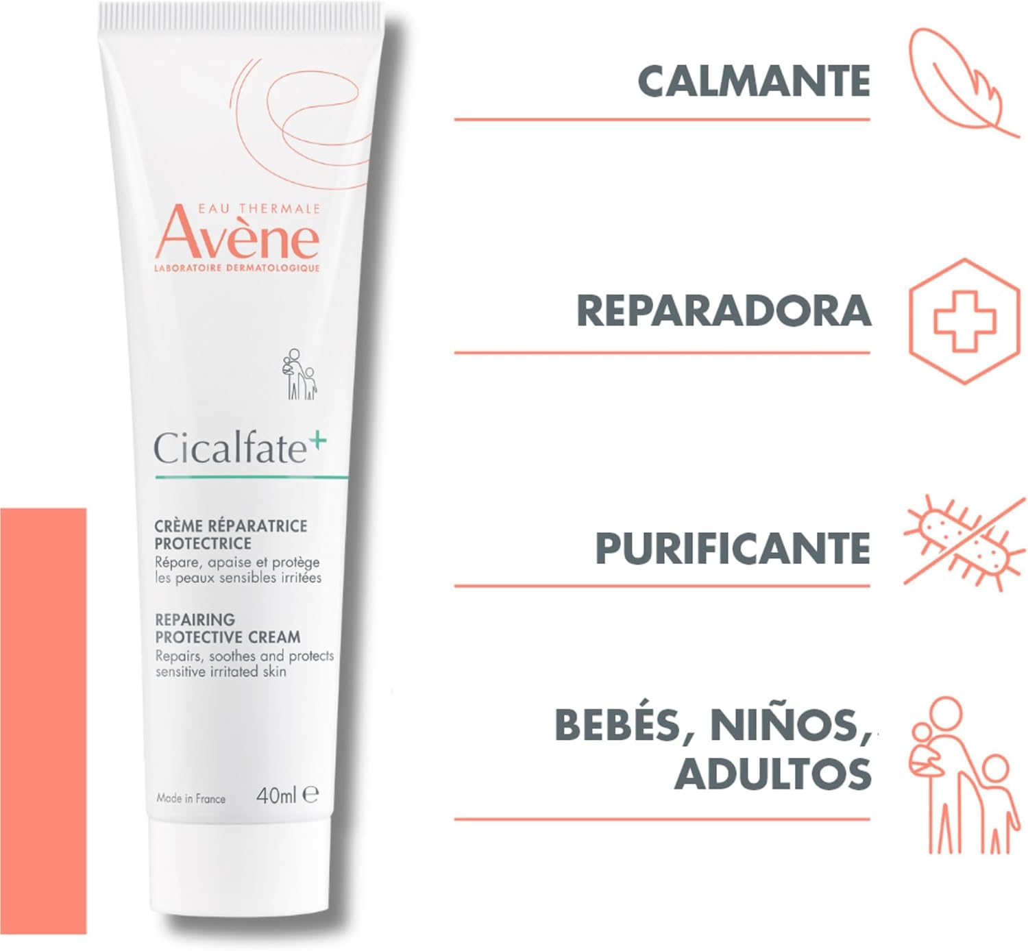 Avene Cicalfate+ Crema Reparadora 40 ml | Calma, protege y ayuda a recuperar piel irritada | Con Agua Termal y C+-Restore