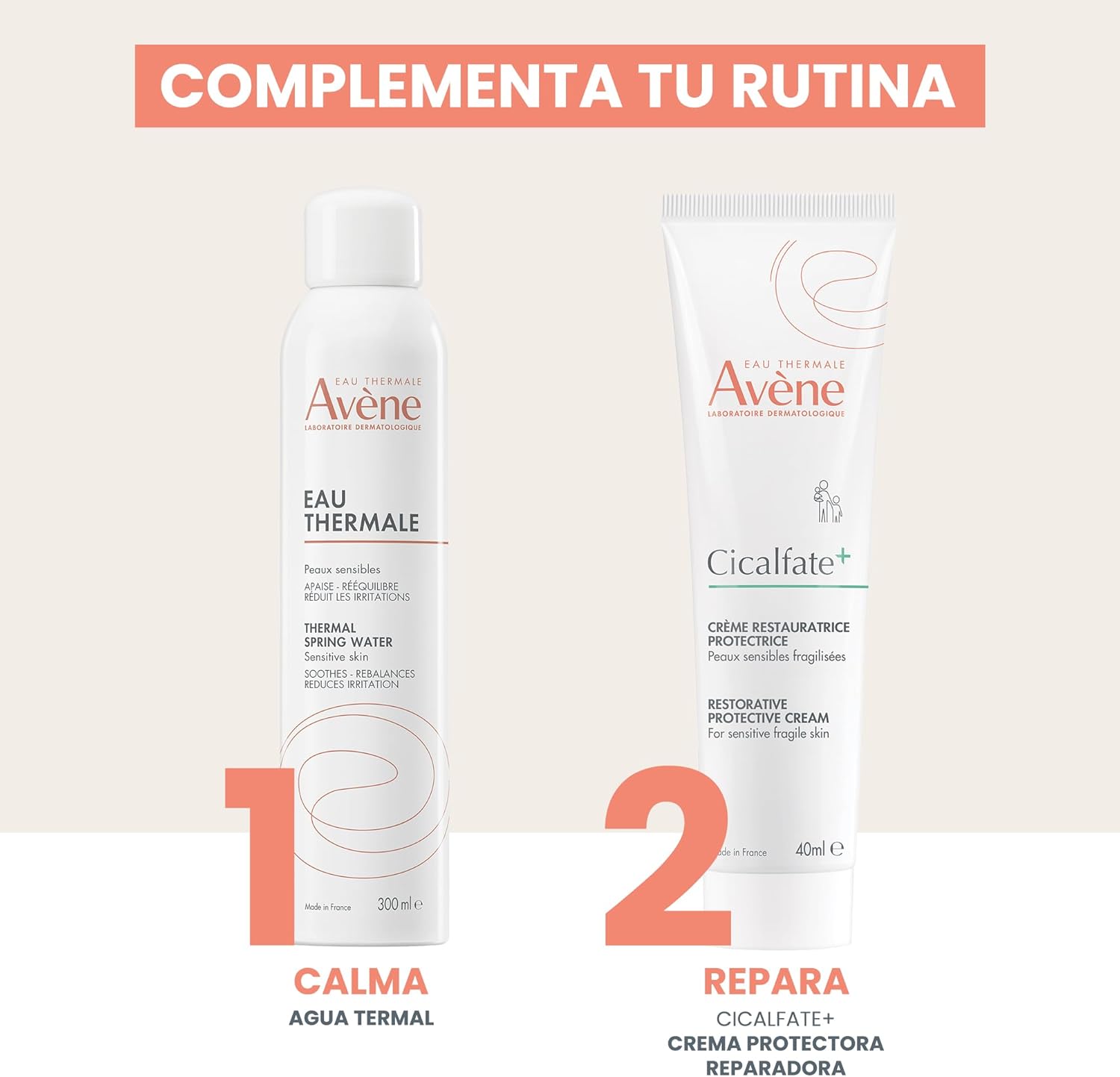 Avene Cicalfate+ Crema Reparadora 40 ml | Calma, protege y ayuda a recuperar piel irritada | Con Agua Termal y C+-Restore