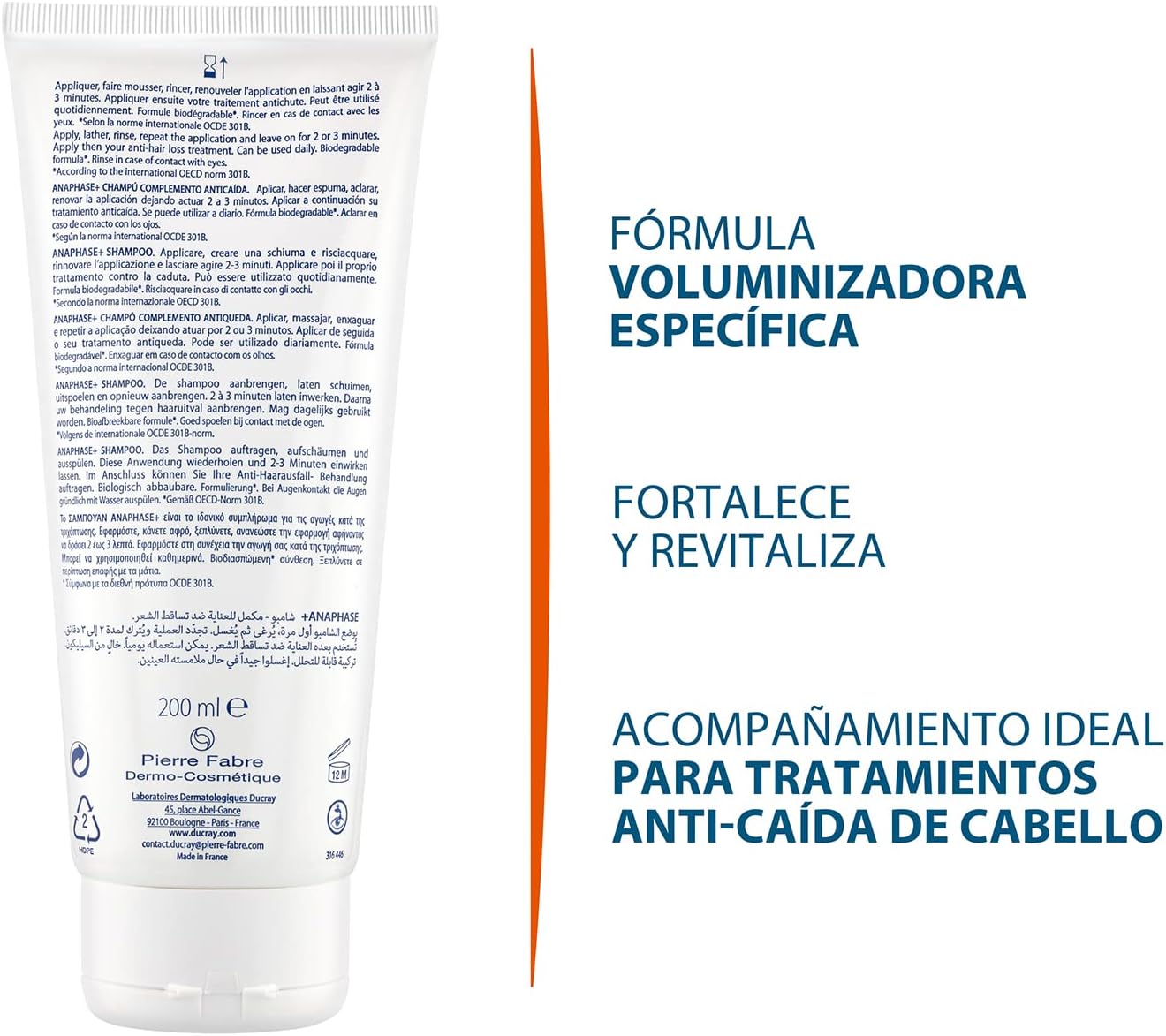 Ducray Anaphase+ Shampoo Anticaída Fortalecedor, 200ml