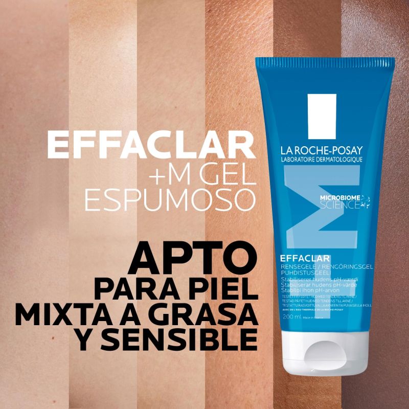 La Roche-Posay Limpiador Facial Effaclar Gel Purificante, Para Piel Mixta a Grasa 200ml