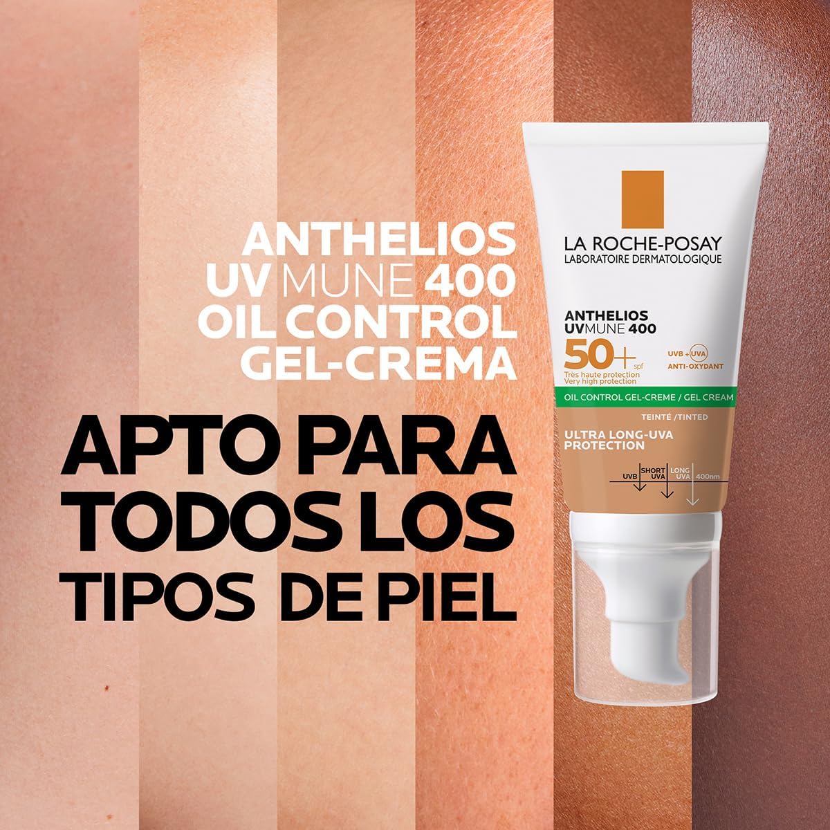 Protector Solar Anthelios UVMune 400 Oil Control Toque Seco con Color FPS 50+ 50ml bloqueador