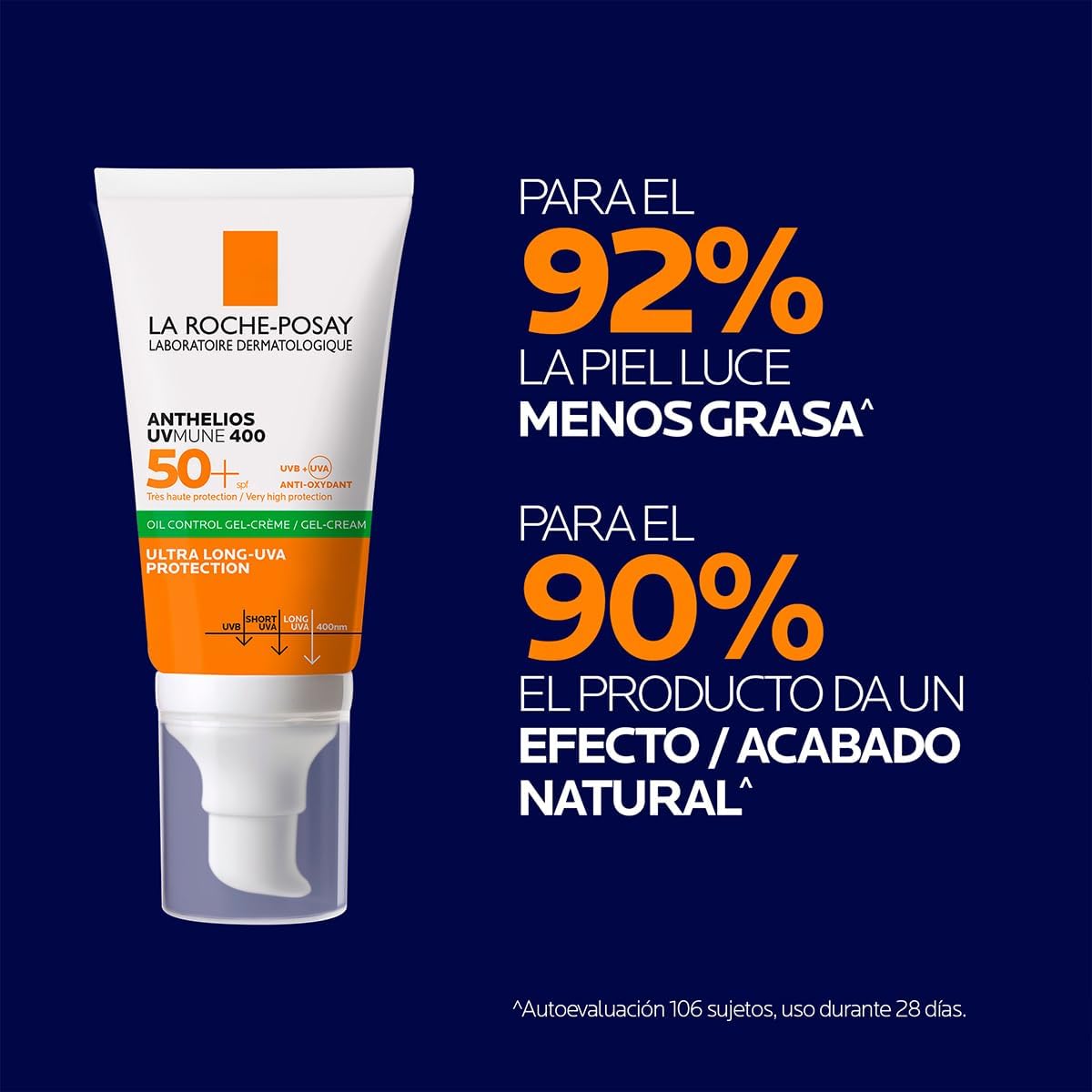 La Roche Posay. Protector Solar Facial FPS50 para Piel Grasa Anthelios Toque Seco 50 ml + Neutrogena. Crema Hidratante Facial Mate 3 en 1 Face Care Intensive D Pantenol 100 g