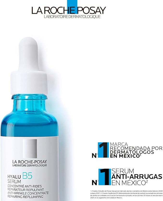 La Roche Posay Hyalu B5 Serum Facial Anti-arrugas, reparador y rellenador con Doble Molécula de Ácido Hialurónico, para todo tipo de piel, incluso piel sensible 30ml