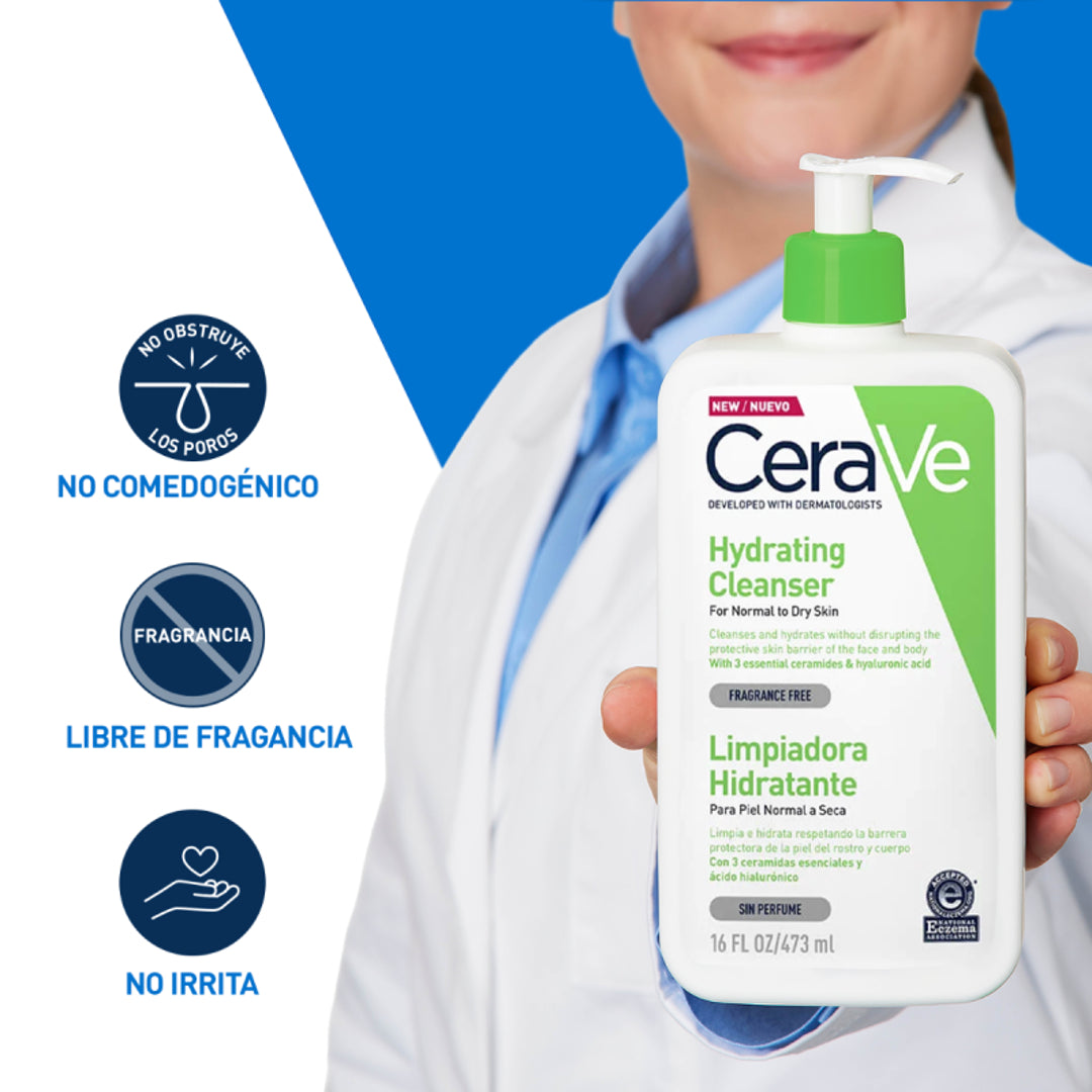 CeraVe Limpiadora Hidratante para Rostro y Cuerpo 473 ml