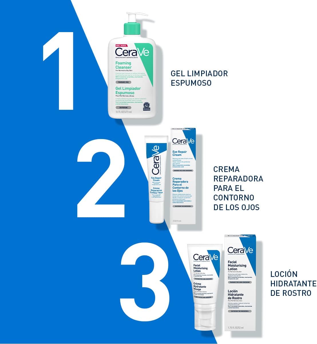 CeraVe Loción Hidratante de Rostro |52ml| Hidratante facial de noche con textura ultraligera | Libre de fragancia