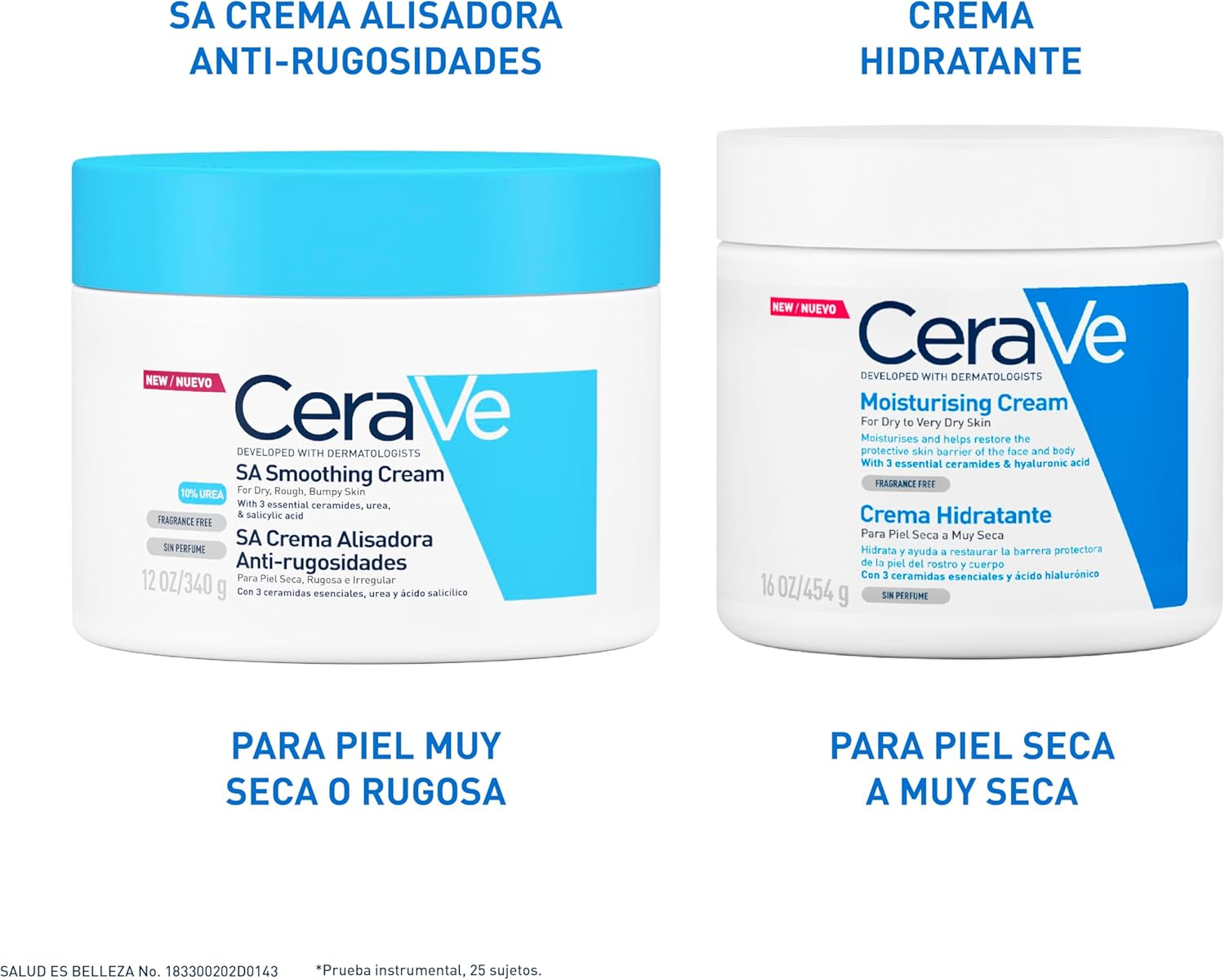 CeraVe Crema Alisadora Anti-Rugosidades con Fórmula Exfoliante para Piel Seca, Áspera y Rugosa 340gr