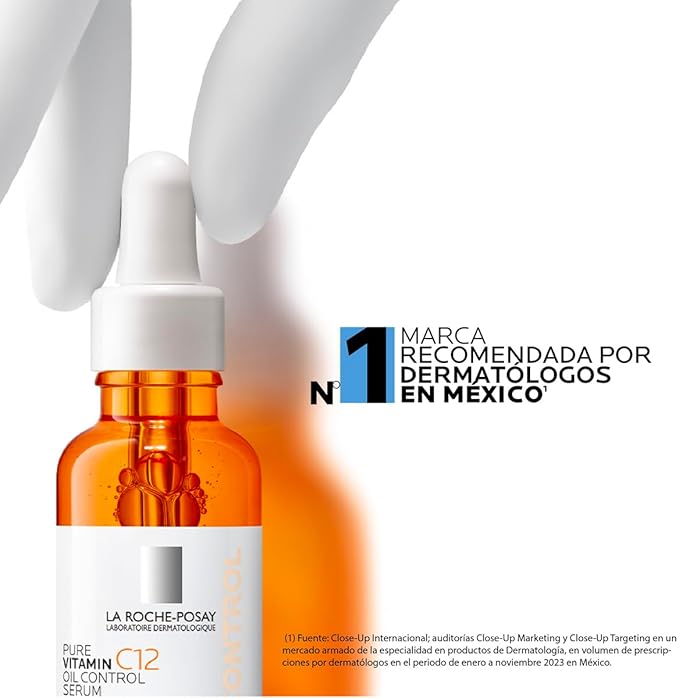 La Roche Posay Pure Vitamin C12 Oil Control Serum 30ml Serum anti-oxidante con 12% de Vitamina C y Ácido Salicílico para piel mixta a grasa
