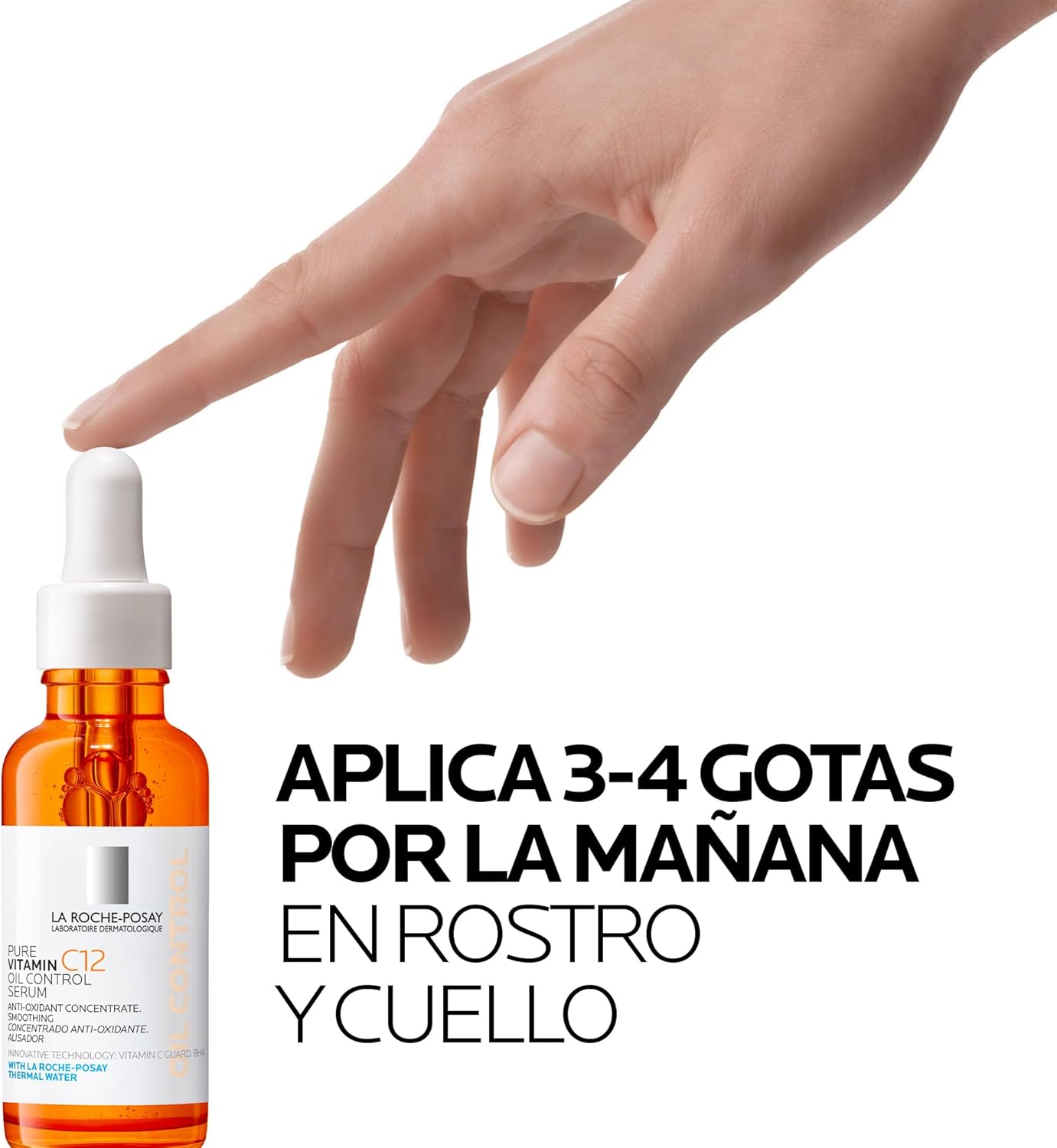 La Roche Posay Pure Vitamin C12 Oil Control Serum 30ml Serum anti-oxidante con 12% de Vitamina C y Ácido Salicílico para piel mixta a grasa