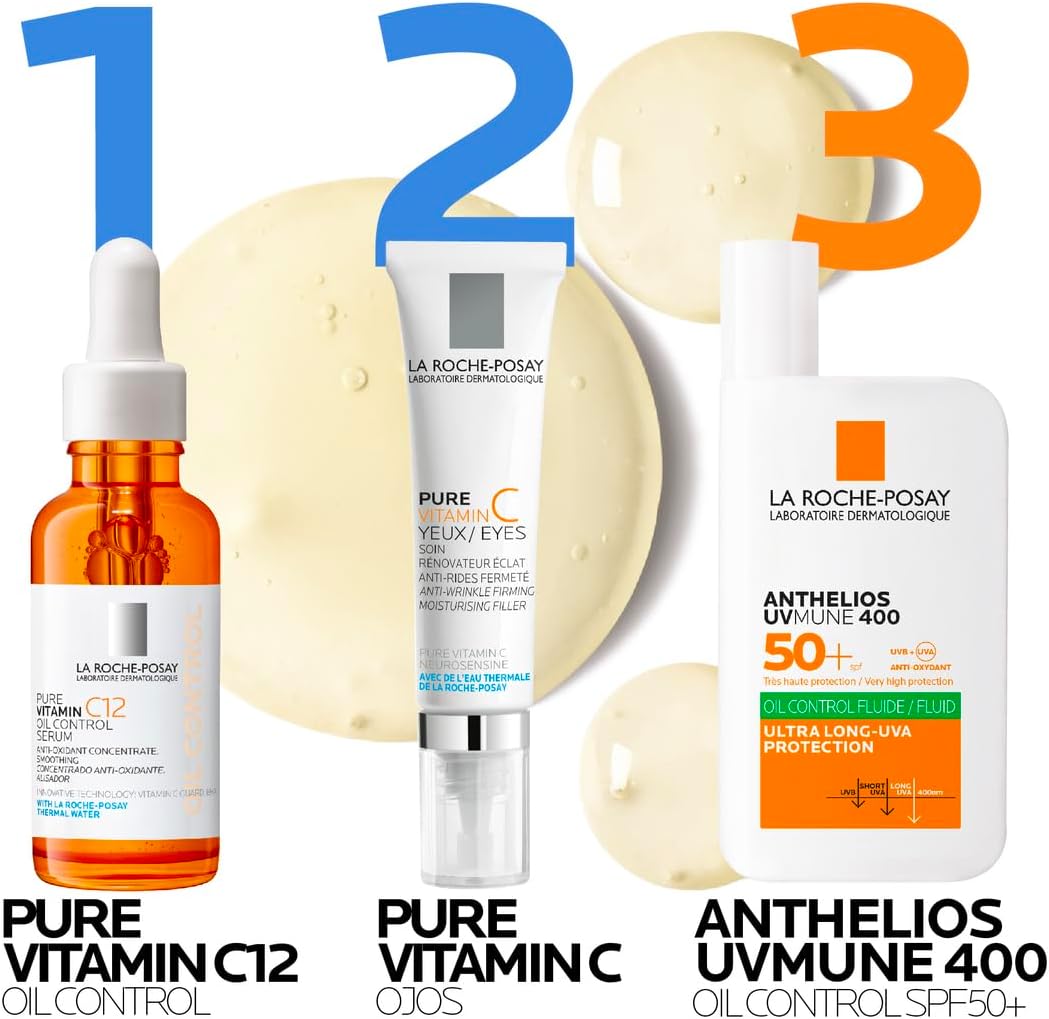 La Roche Posay Pure Vitamin C12 Oil Control Serum 30ml Serum anti-oxidante con 12% de Vitamina C y Ácido Salicílico para piel mixta a grasa