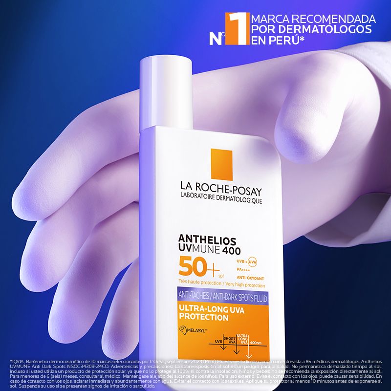 La Roche-Posay Anthelios UVMUNE 400 Fluido Antimanchas SPF50+ Protector solar.
