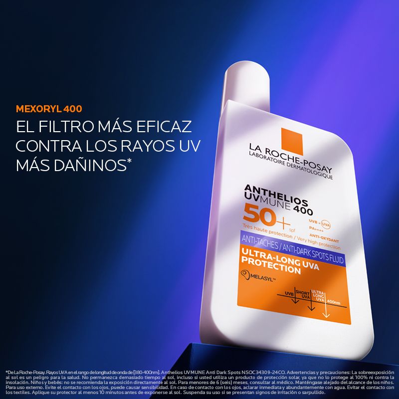 La Roche-Posay Anthelios UVMUNE 400 Fluido Antimanchas SPF50+ Protector solar.