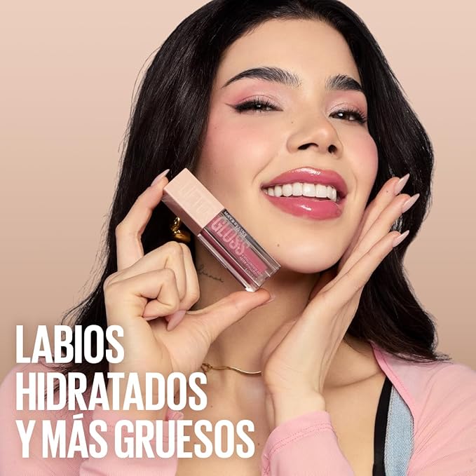 Maybelline Gloss hidratante para labios Lifter Gloss Tono Stone, 5.4ml - Brillo de labios de larga duración, formulado con Ácido Hialurónico, sin sensación pegajosa