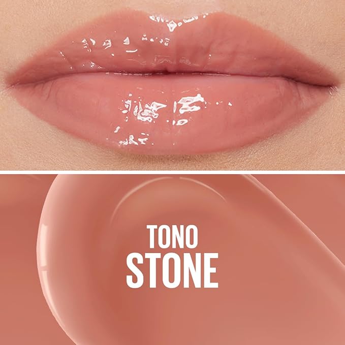Maybelline Gloss hidratante para labios Lifter Gloss Tono Stone, 5.4ml - Brillo de labios de larga duración, formulado con Ácido Hialurónico, sin sensación pegajosa