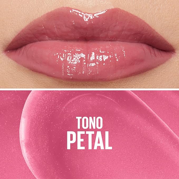 Maybelline Gloss hidratante para labios Lifter Gloss Tono Petal, 5.4ml - Brillo de labios de larga duración, formulado con Ácido Hialurónico, sin sensación pegajosa