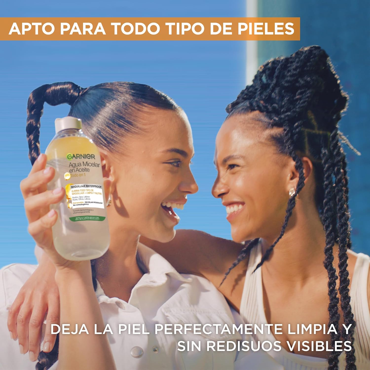 Garnier Skin Active Agua micelar desmaquillante bifásica, 400ml. Limpia, desmaquilla y nutre, remueve maquillaje a prueba de agua, para todo tipo de piel