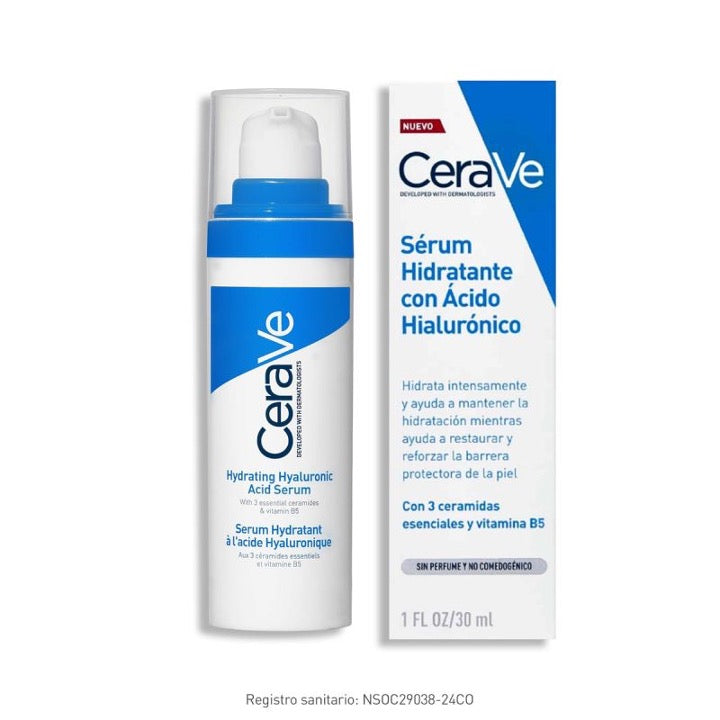 CeraVe Sérum Hidratante con Ácido Hialurónico 30ml | Hidratante facial para todo tipo de piel