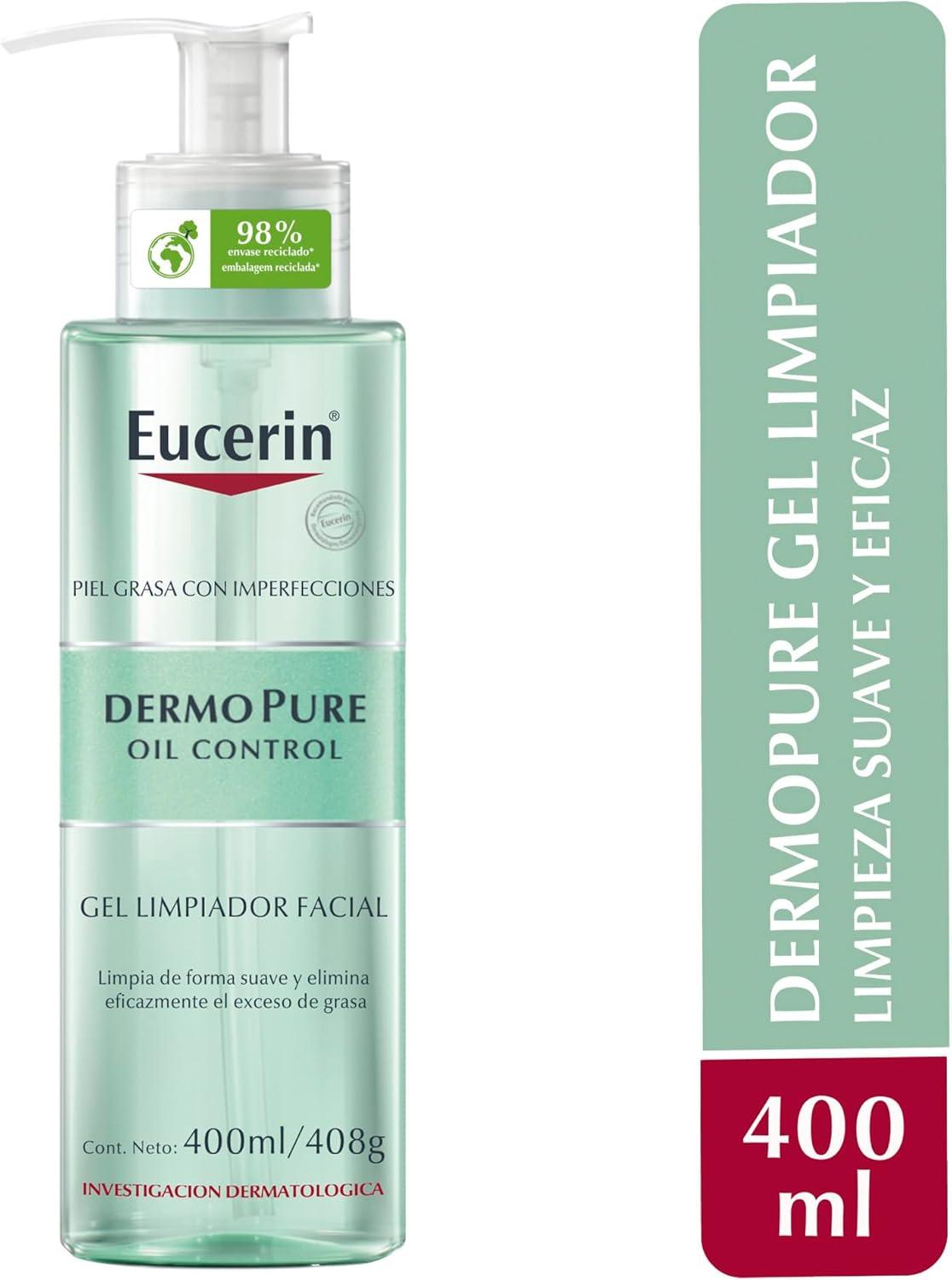 Eucerin Gel limpiador facial piel grasa imperfecciones , 400ml