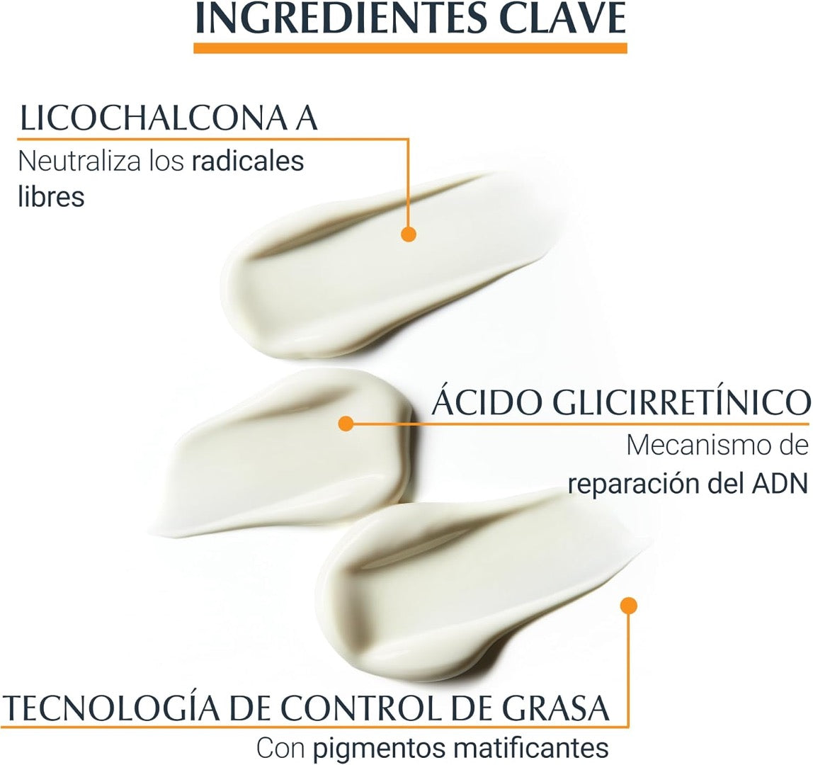 Eucerin Protector Solar Corporal Gel Cremal Oil Control FPS50 200ml Toque Seco, Rápida absorción sin sensación grasosa ni pegajosa, ideal para toda la familia. Resistente al agua y al sudor