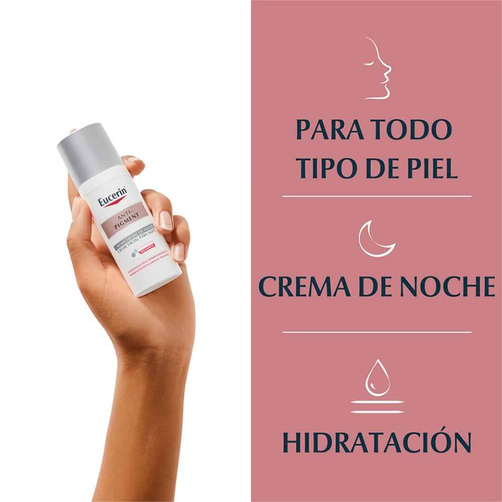 Eucerin Crema facial hidratante noche anti manchas Anti Pigment, 50ml