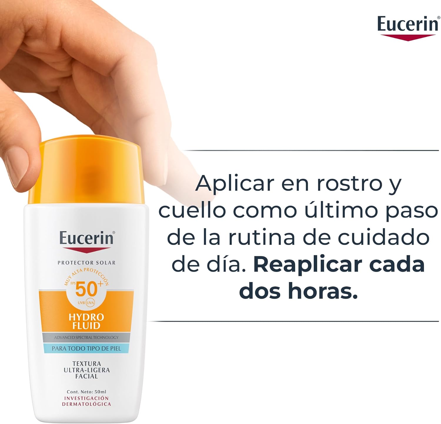 Eucerin Sun Face Hydro-Fluid Protector Solar Facial Ultra-Ligero SPF 50+ 50ml