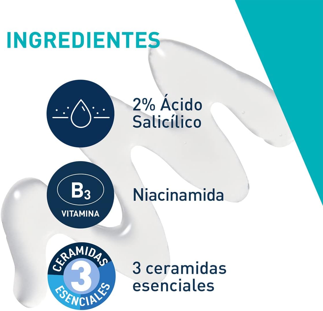Cerave Gel Facial tratamiento Anti-imperfecciones Para Piel Grasa o Acne, 40ml