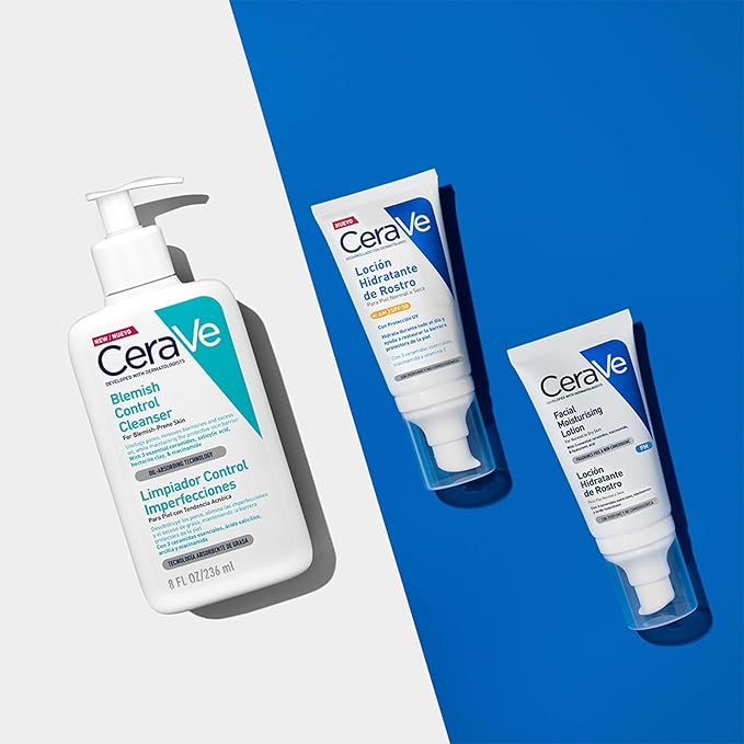 CeraVe Espuma limpiadora antiacné/Imperfecciones para piel grasa, 473ml