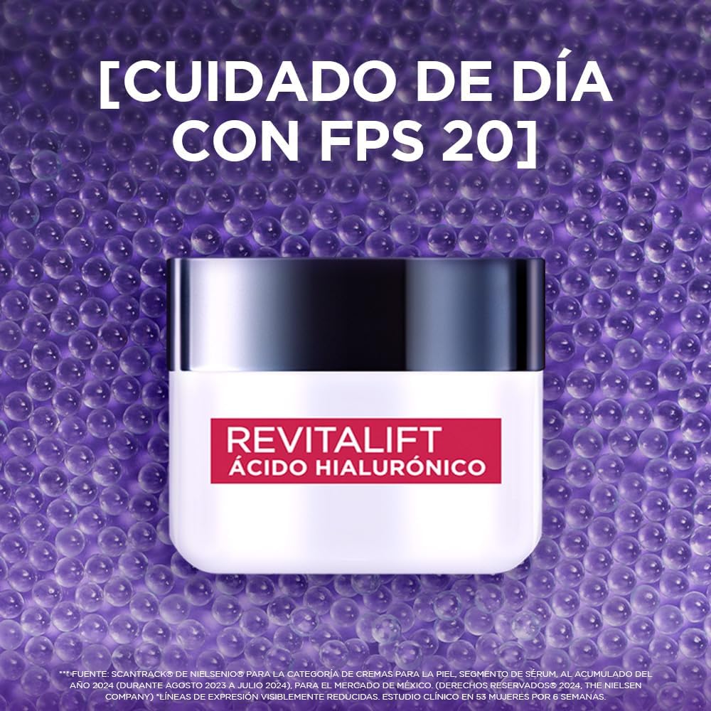 L'Oréal Paris Crema de Día Revitalift Ácido Hialurónico, 50ml