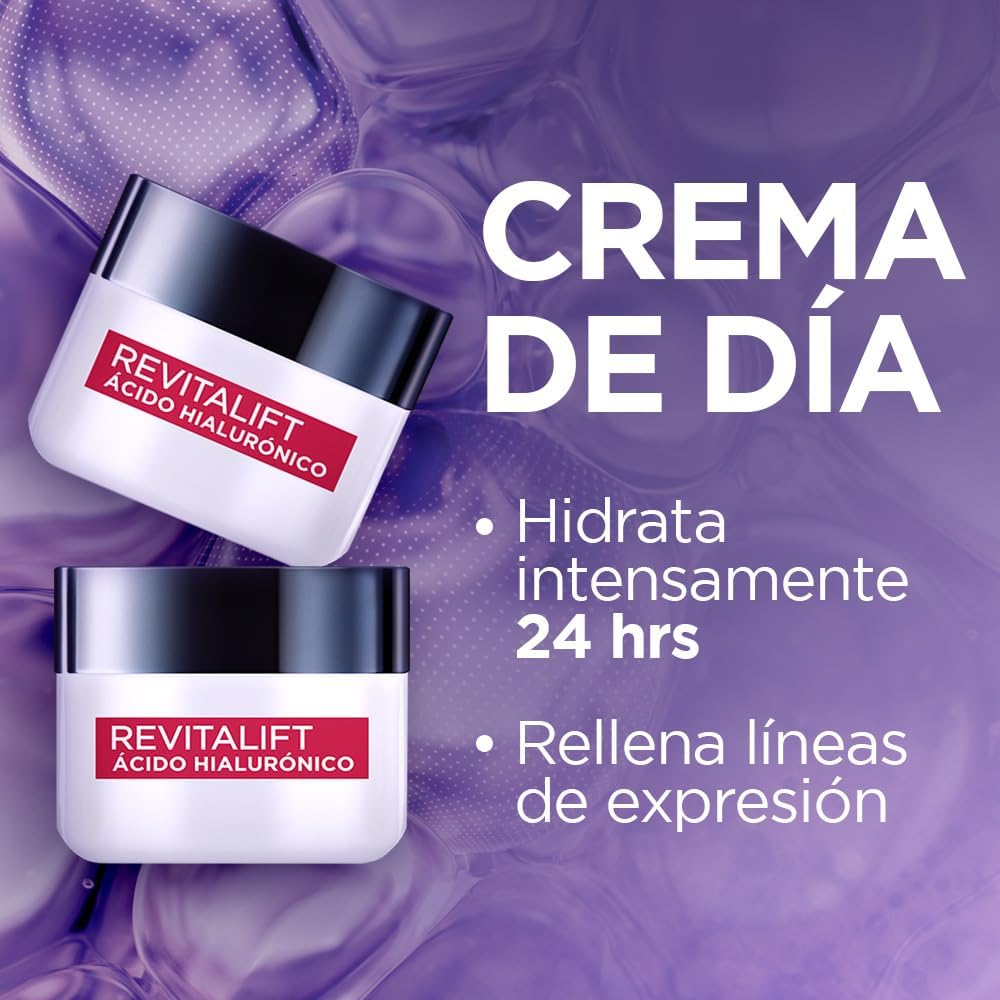 L'Oréal Paris Crema de Día Revitalift Ácido Hialurónico, 50ml