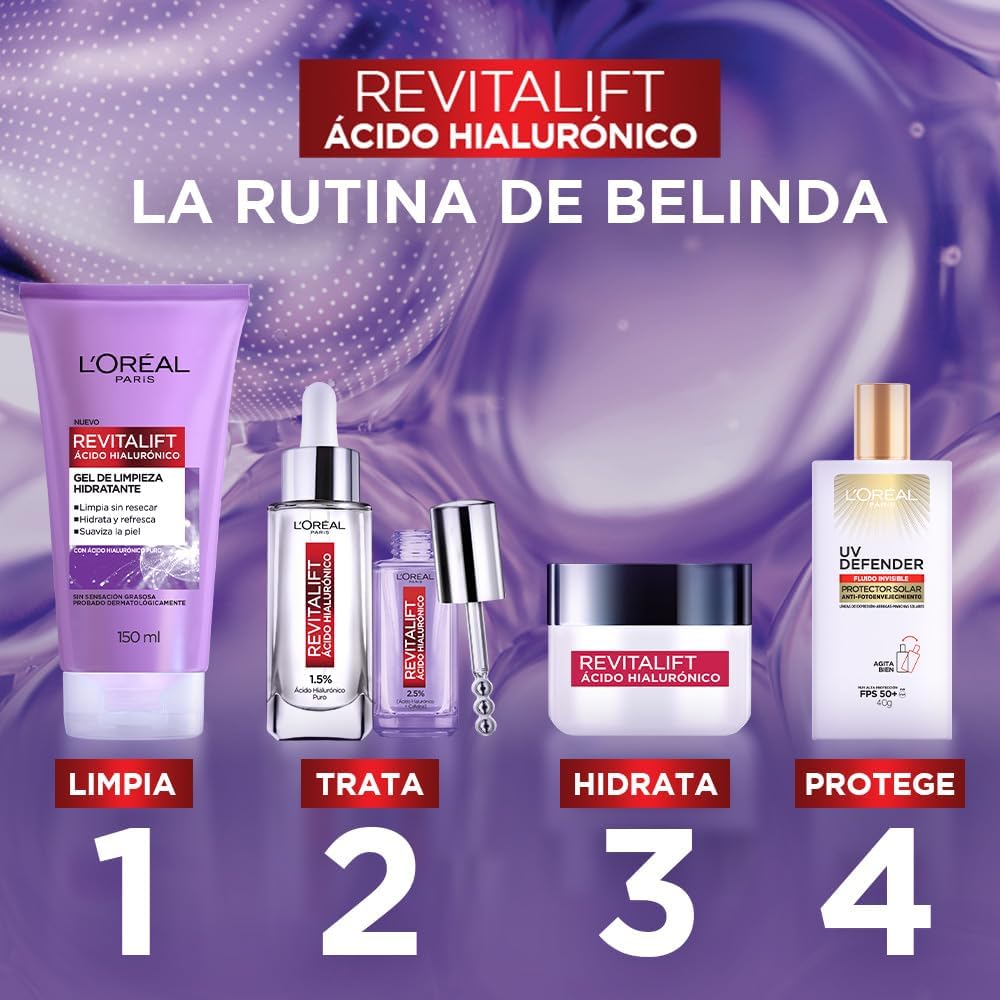 L'Oréal Paris Crema de Día Revitalift Ácido Hialurónico, 50ml