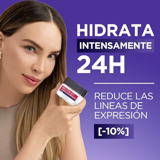 L'Oréal Paris Crema de Noche Revitalift Ácido Hialurónico, 50ml