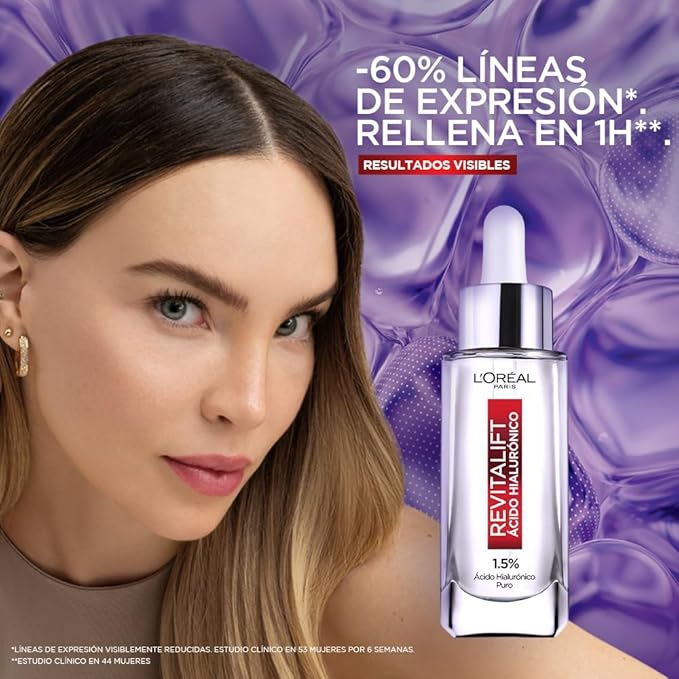 L'Oréal Paris, Sérum Rostro Revitalift Ácido Hialurónico hidrata intensamente y rellena líneas de expresión, 30ml