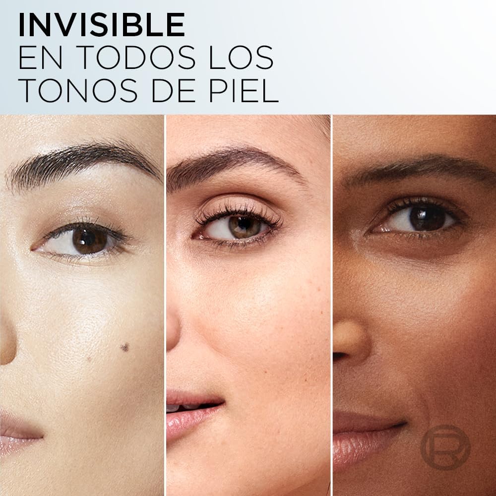 L'Oréal Paris, Protector Solar Diario FPS50+ UV Defender Fluido Invisible con ácido hialurónico, hidrata, previene líneas de expresión y protege de rayos UV, 40ml