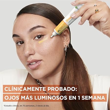 Garnier Express Aclara Crema de Ojos para Reducción Ojeras con Vitamina C + Niacinamida + Cafeína, 15 ml