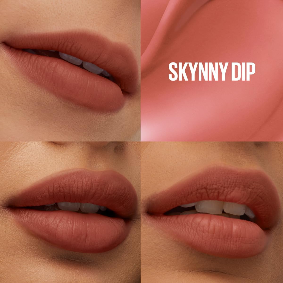 Maybelline Tinta para labios Super Stay Teddy Tint Tono Skinny Dip, 4.2ml - Tinta multiusos de larga duración, efecto mate difuminado hasta por 12H, textura suave a los labios, sin transferencias