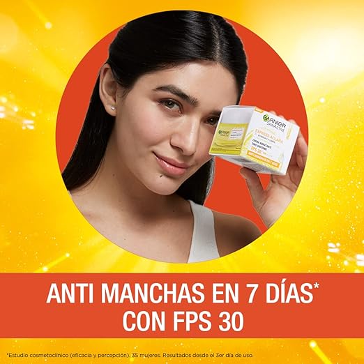 Garnier Skin Active Face Express Aclara Crema hidratante, tono uniforme con FPS30, 50 mililitro