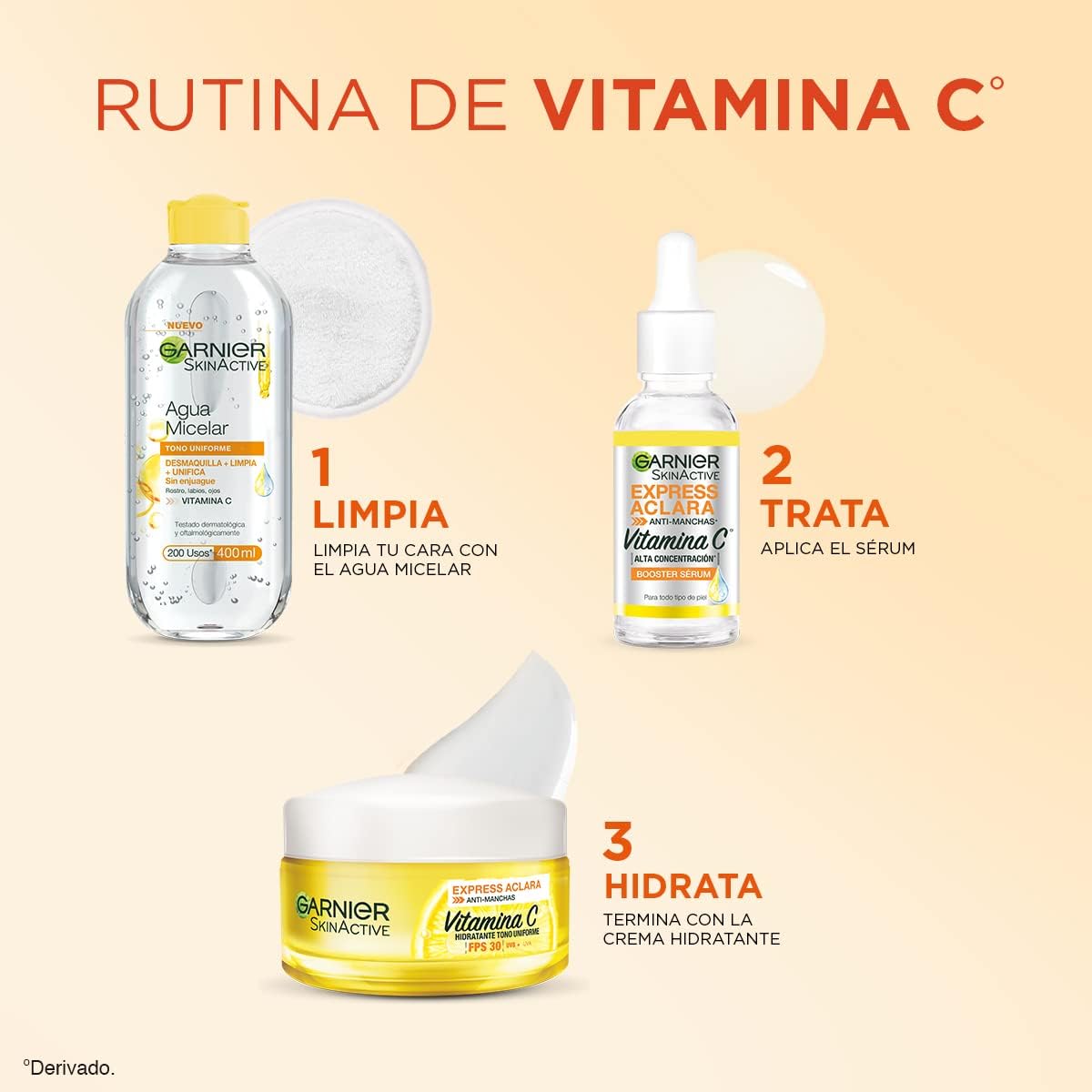 Garnier Skin Active Face Express Aclara Crema hidratante, tono uniforme con FPS30, 50 mililitro