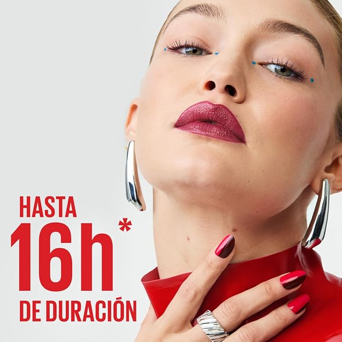 Maybelline Labial líquido brillante Superstay Vinyl Ink Tono Cheeky, 4.2ml - Dura hasta por 16H, brillo instantáneo sin grumos, sin transferencias