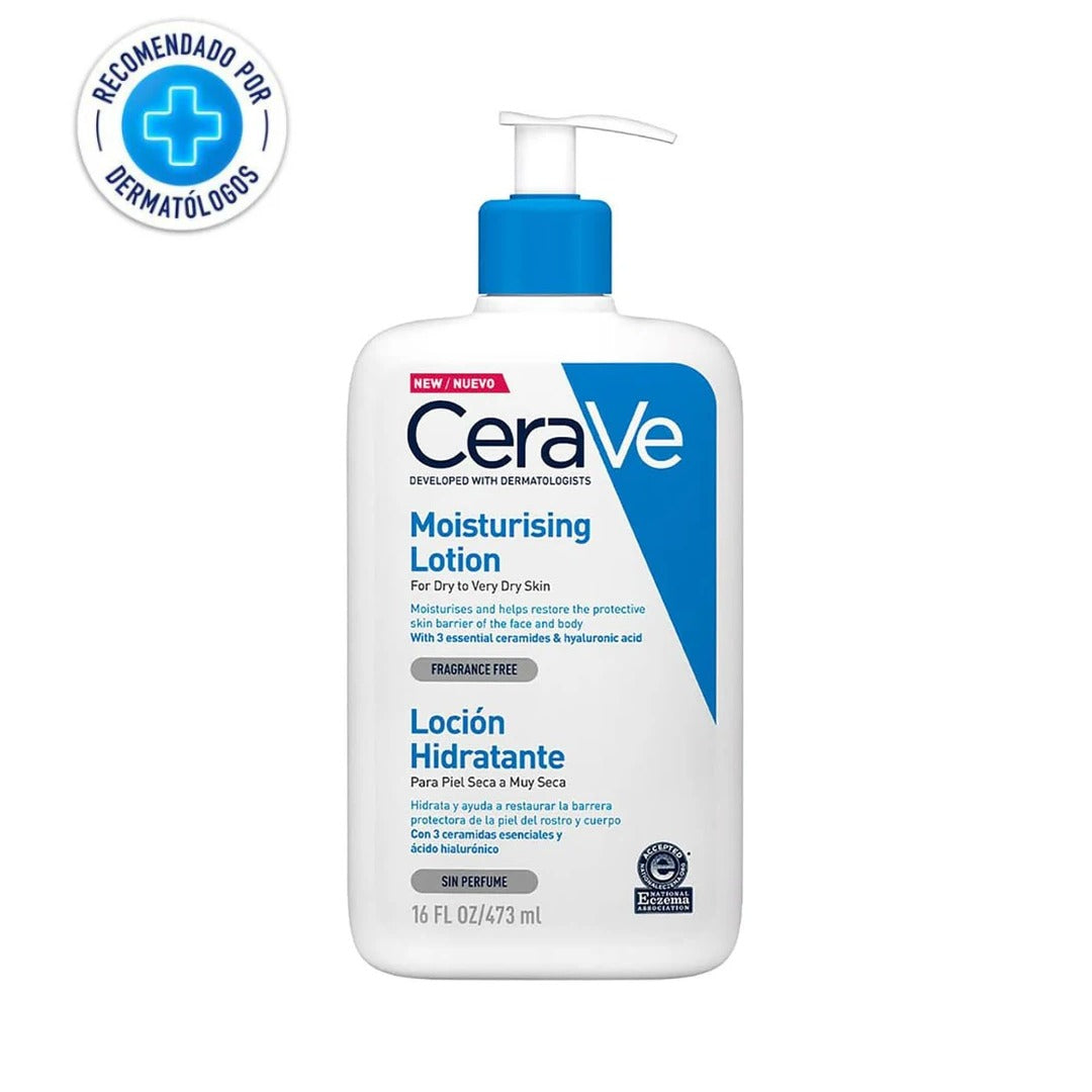 CeraVe Loción Hidratante de Rostro y Cuerpo para Piel Seca con Ácido Hialurónico 473ml