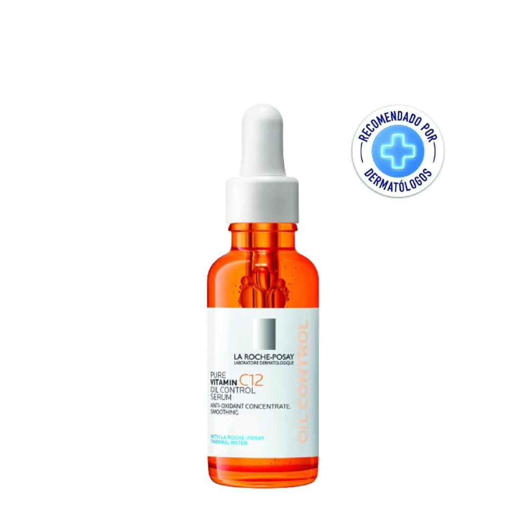 La Roche Posay Pure Vitamin C12 Oil Control Serum 30ml Serum anti-oxidante con 12% de Vitamina C y Ácido Salicílico para piel mixta a grasa