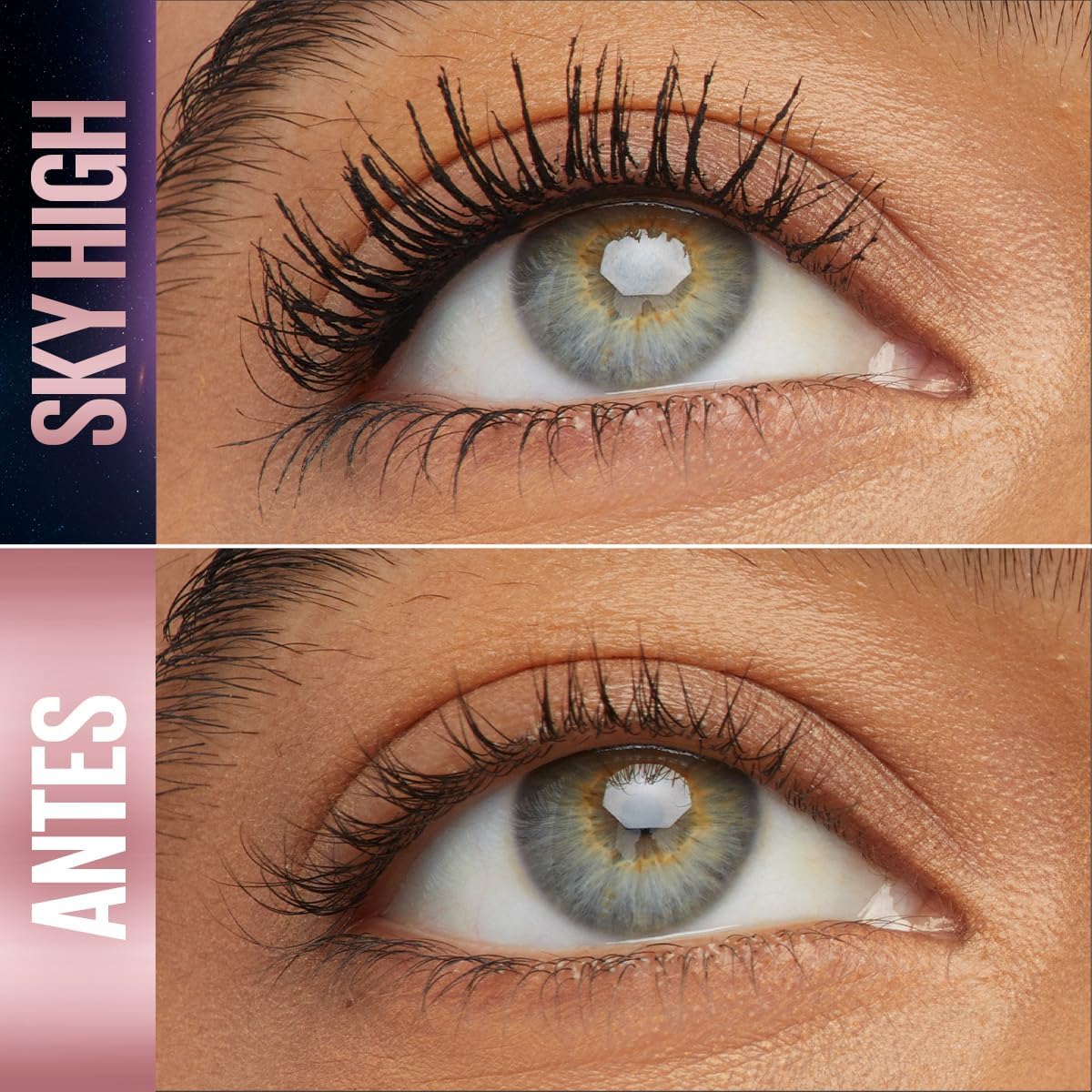 Maybelline Mascara de pestañas Sky High A prueba de agua, 6ml - Brinda alargamiento y volumen hasta por 12H, fórmula con extracto de bambú, levanta las pestañas desde la raíz, no deja grumos, waterproof