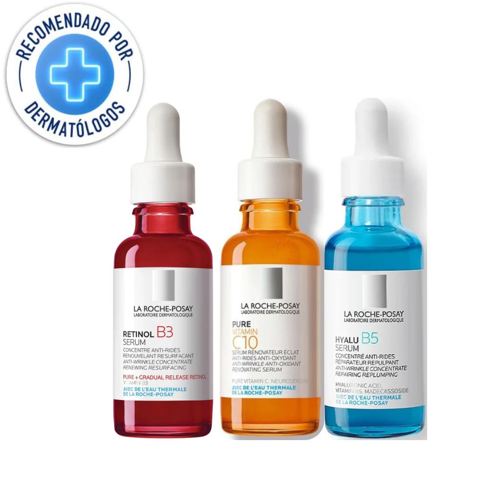 La Roche Posay Trio-Pack Antiedad - Pure   Vitamin   C10 - Retinol   b3 - Hyalu Sérum B5