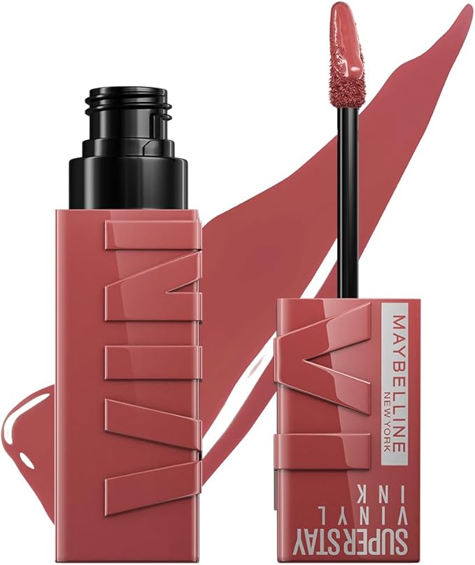 Maybelline Labial líquido brillante Superstay Vinyl Ink Tono Peppy, 4.2ml - Dura hasta por 16H, brillo instantáneo sin grumos, sin transferencias