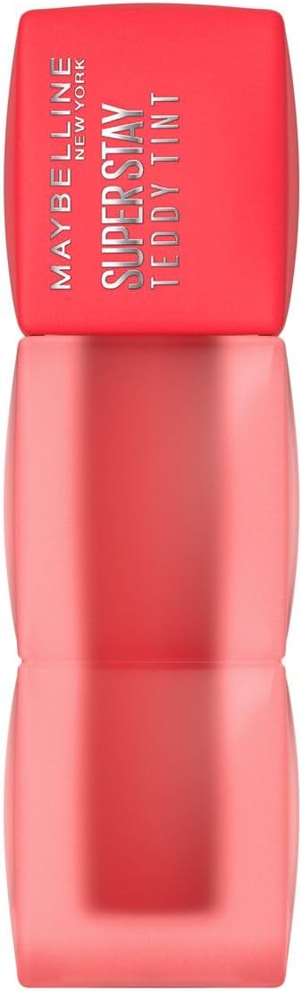 Maybelline Tinta para labios Super Stay Teddy Tint Tono July Forever, 4.2ml - Tinta multiusos de larga duración, efecto mate difuminado hasta por 12H, textura suave a los labios, sin transferencias