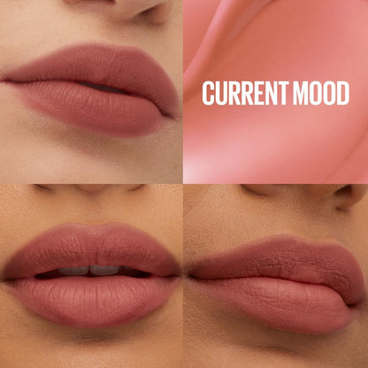 Maybelline Tinta para labios Super Stay Teddy Tint Tono Current Mood, 4.2ml - Tinta multiusos de larga duración, efecto mate difuminado hasta por 12H, textura suave a los labios, sin transferencias
