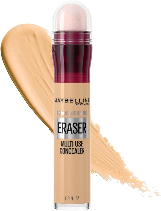 Maybelline Instant Age Rewind Corrector facial 3 en 1, Tono Sable Sand, 6ml - Maquillaje que borra ojeras y líneas finas, cubre imperfecciones, corrige, contornea e ilumina, cobertura media, hasta 12hrs de uso hidratante