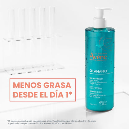 AVÉNE Cleanance Gel Limpiador con Comedoclastin, Piel Grasa con Imperfecciones, Uso Facial y Corporal, 400 ml